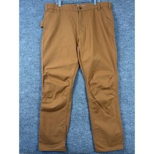 Carhartt Pants Mens 42x32.5 Brown Straight Fit Canvas Work Carpenter Utility‎